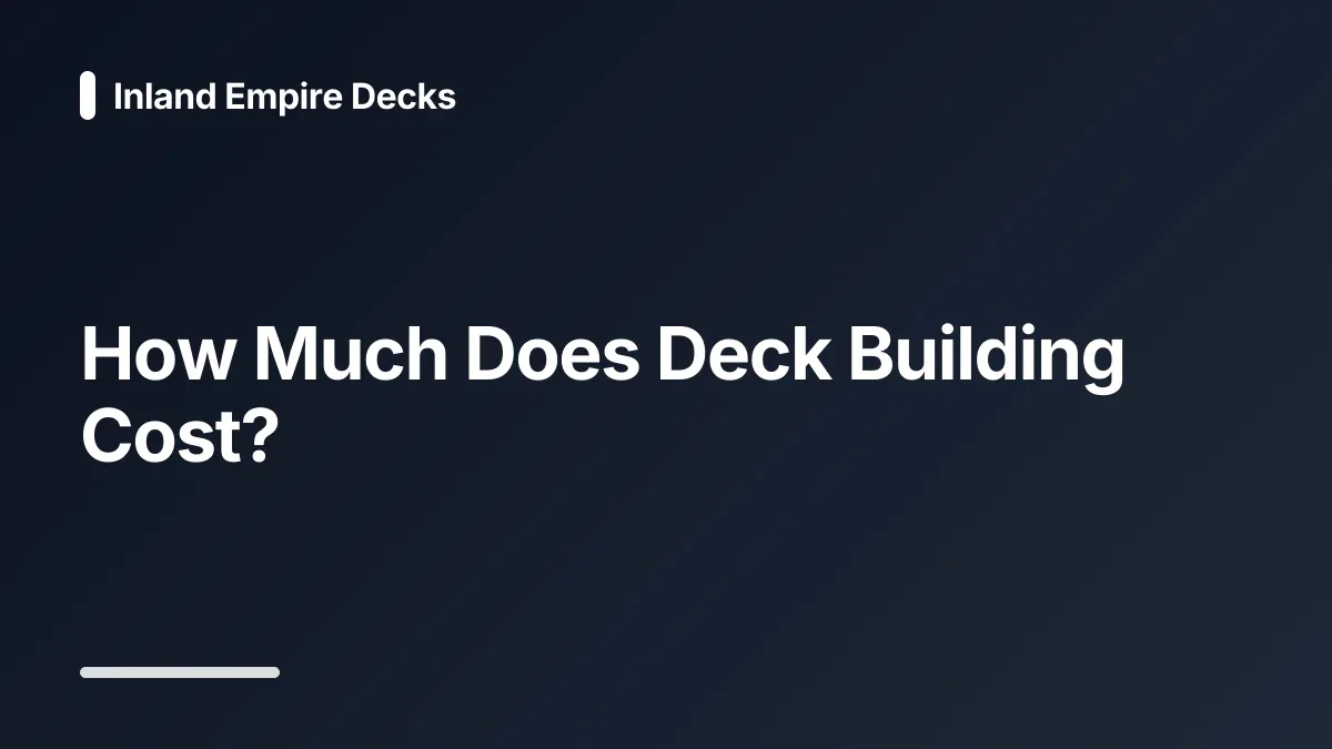 how much does deck building cost