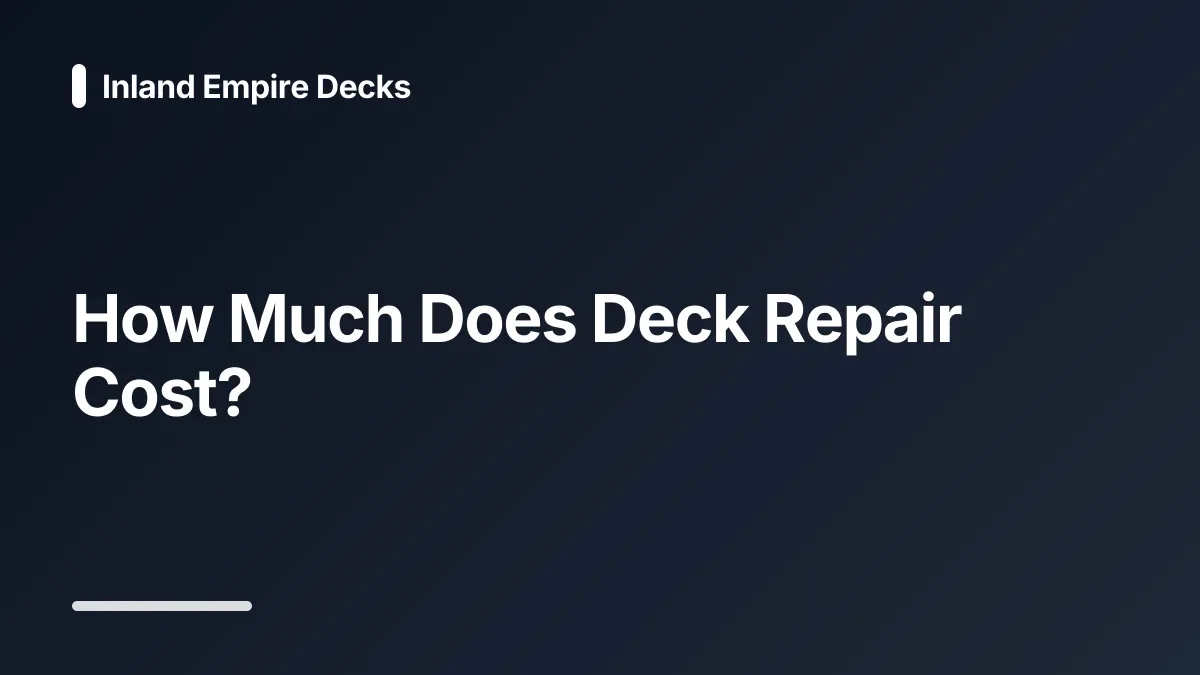 deck repair cost