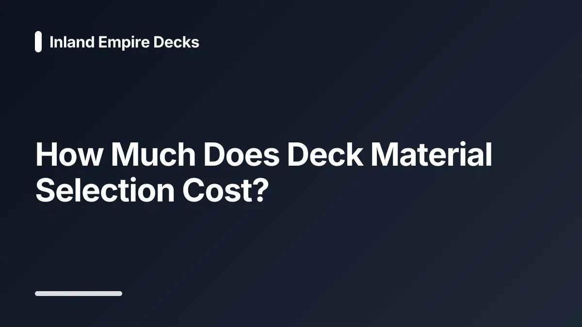 deck material selection